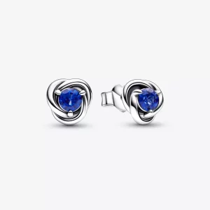 (imagen para) PANDORA Pendientes con forma de círculo de eternidad con piedra natal de septiembre - 292334C07