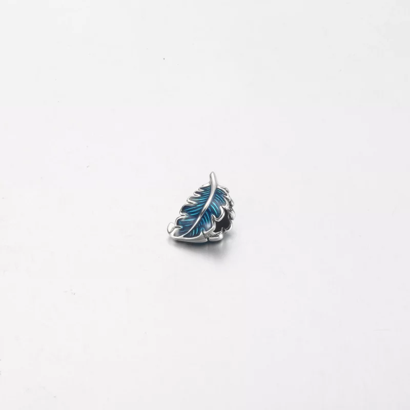 (imagen para) PANDORA Pluma Curvada Azul - Charm 792576C01 - Ver 2