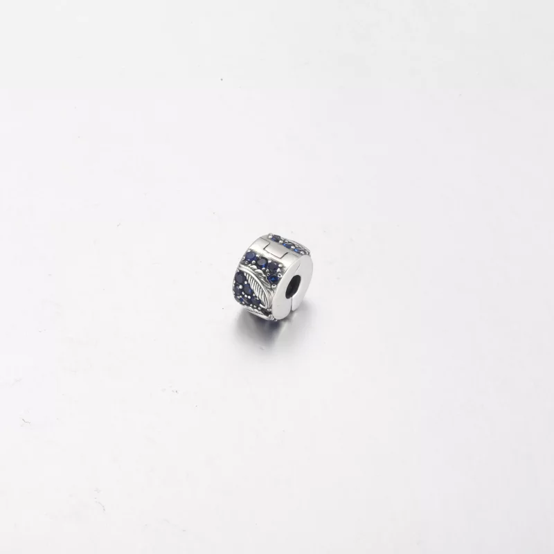 (imagen para) PANDORA Pluma Curvada y Abalorio con Pavé - 792552C01 - Ver 2