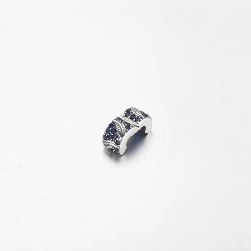 (imagen para) PANDORA Pluma Curvada y Abalorio con Pavé - 792552C01 - Ver 4