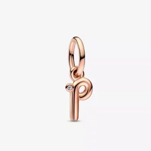 (imagen para) Pendiente colgante PANDORA de letra P en forma de guión - 782461C01