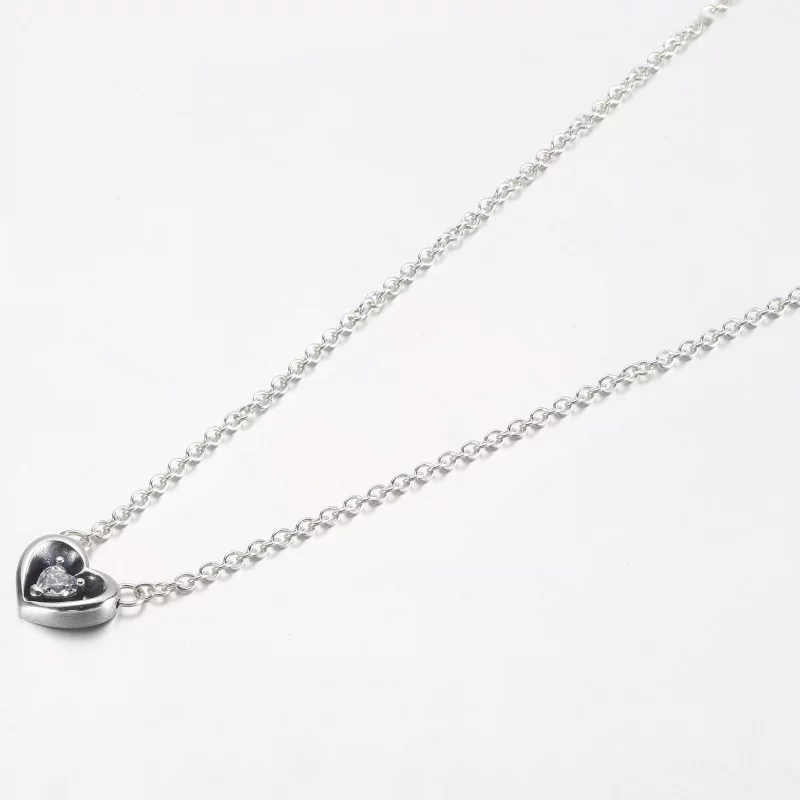 (imagen para) Pendiente PANDORA Radiant Heart & Floating Stone Collier - Collar - 392494C01 - Ver 2
