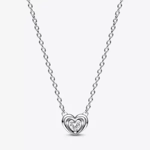 (imagen para) Pendiente PANDORA Radiant Heart & Floating Stone Collier - Collar - 392494C01