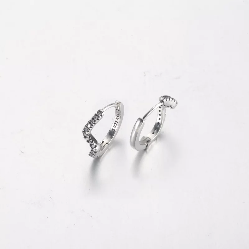 (imagen para) Pendientes de Aro Ondulados Brillantes PANDORA - 292545C01 - Ver 5