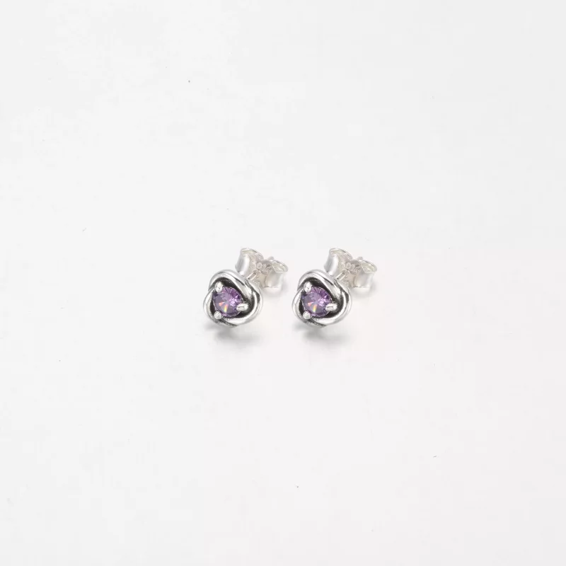 (imagen para) Pendientes de botón en forma de círculo eterno blanco de PANDORA para junio - 29 - Ver 7