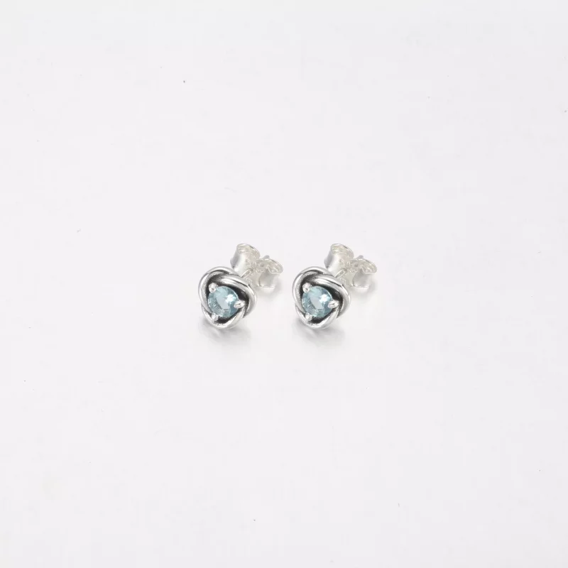 (imagen para) Pendientes de botón en forma de círculo eterno blanco de PANDORA para junio - 29 - Ver 8