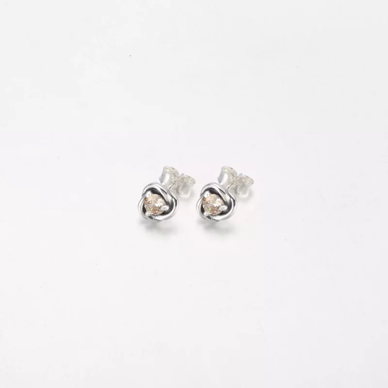 (imagen para) Pendientes de botón en forma de círculo eterno blanco de PANDORA para junio - 29 - Ver 9