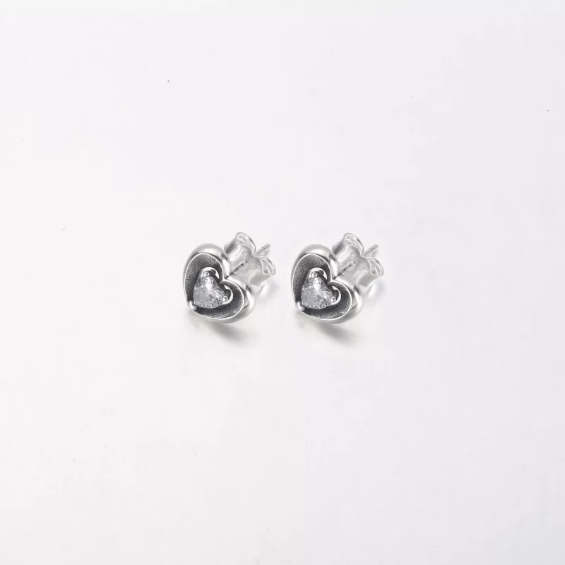 (imagen para) Pendientes de Botón PANDORA Radiant Heart & Floating Stone - 292500C01 - Ver 2