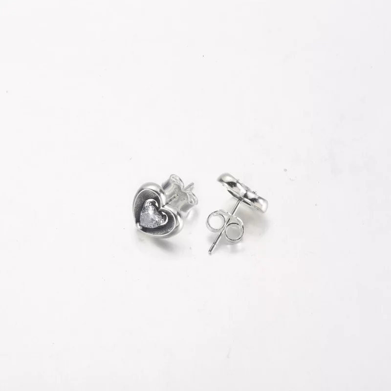 (imagen para) Pendientes de Botón PANDORA Radiant Heart & Floating Stone - 292500C01 - Ver 3