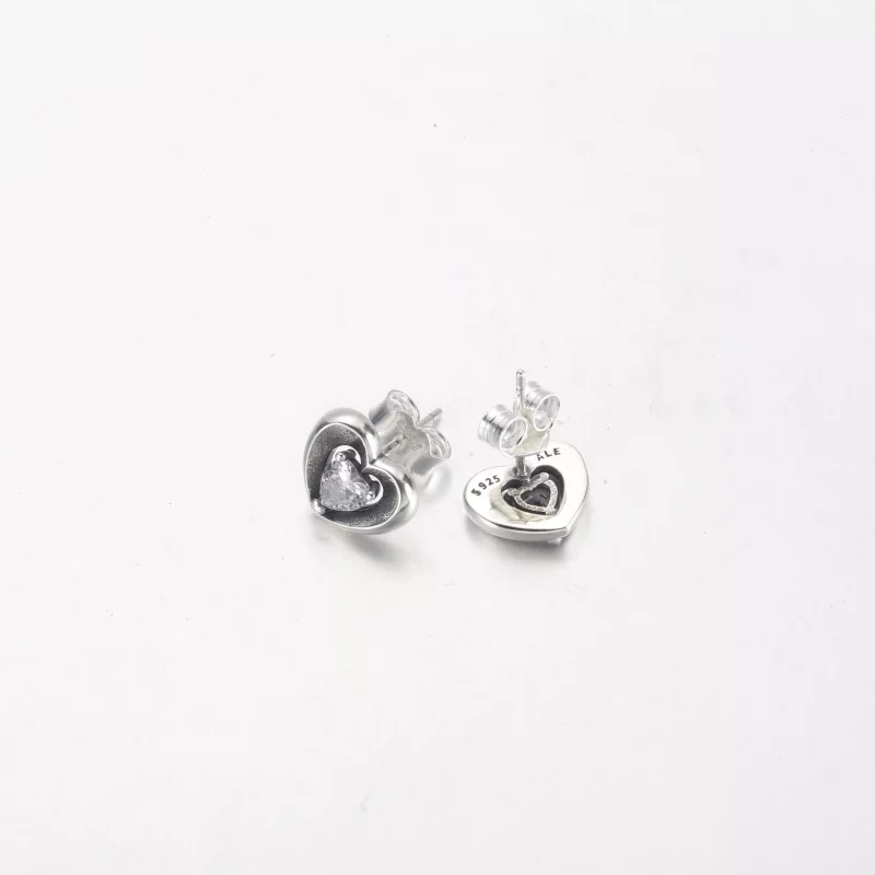 (imagen para) Pendientes de Botón PANDORA Radiant Heart & Floating Stone - 292500C01 - Ver 4