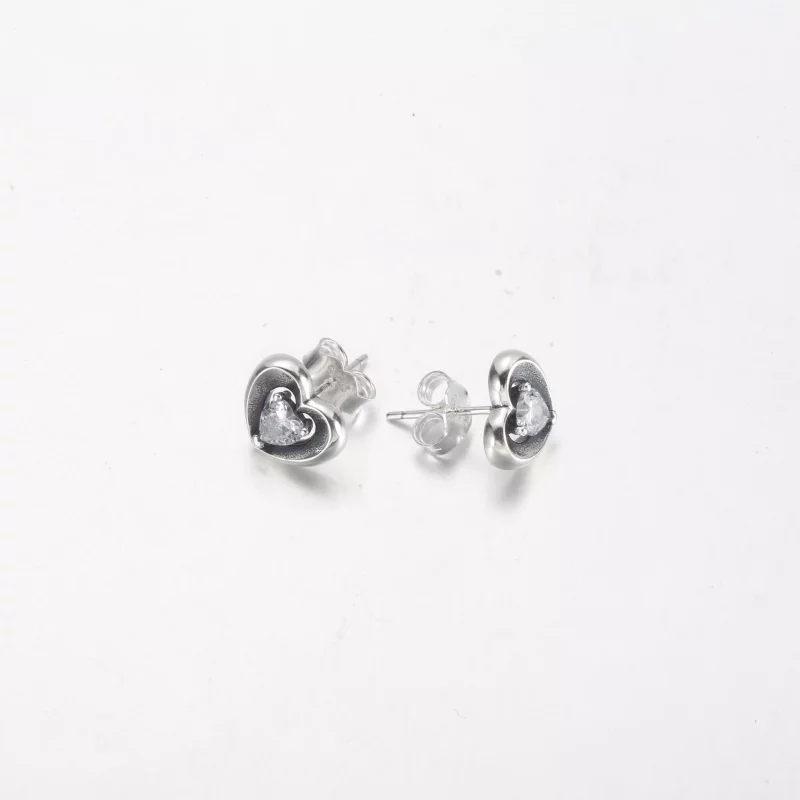 (imagen para) Pendientes de Botón PANDORA Radiant Heart & Floating Stone - 292500C01 - Ver 5