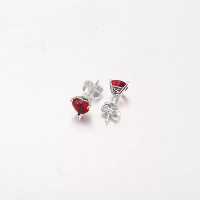 (imagen para) Pendientes de corazón rojo PANDORA - 292549C01 - Ver 3