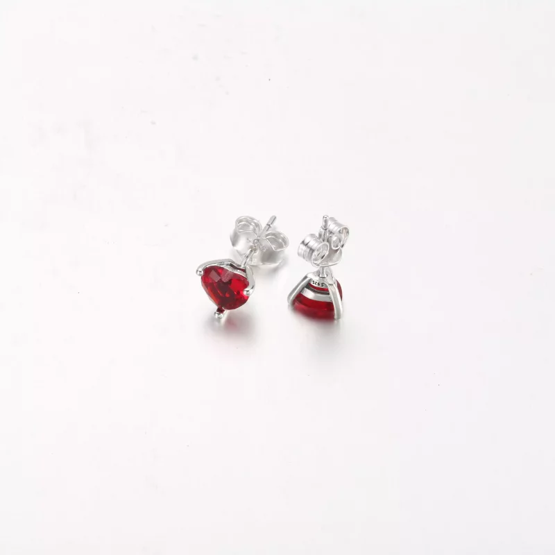 (imagen para) Pendientes de corazón rojo PANDORA - 292549C01 - Ver 4
