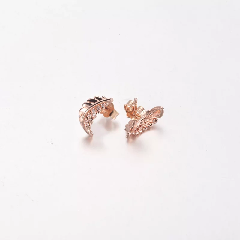 (imagen para) Pendientes de Pluma Curvados Flotantes PANDORA - 282574C01 - Ver 3