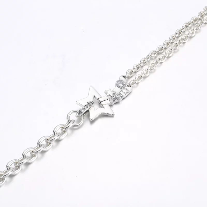 (imagen para) Pulsera de doble cadena PANDORA Shooting Star - 592409C01 - Ver 3