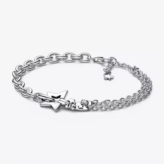 (imagen para) Pulsera de doble cadena PANDORA Shooting Star - 592409C01