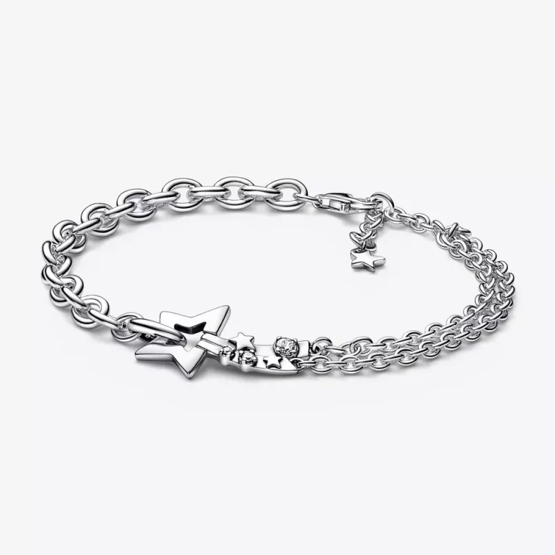 (imagen para) Pulsera de doble cadena PANDORA Shooting Star - 592409C01