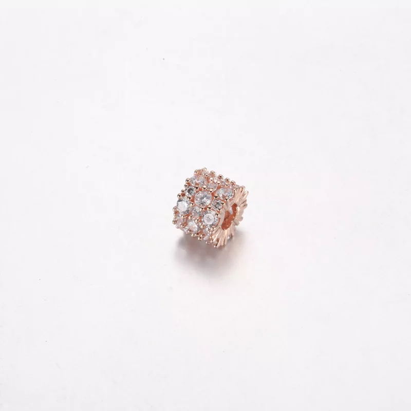 (imagen para) Pulsera PANDORA rosa y transparente con encanto brillante - 788487C01 - Ver 2
