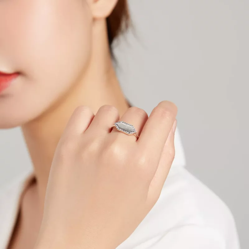 (imagen para) Anillo brillante de estilo Pandora - SCR701 - Ver 6