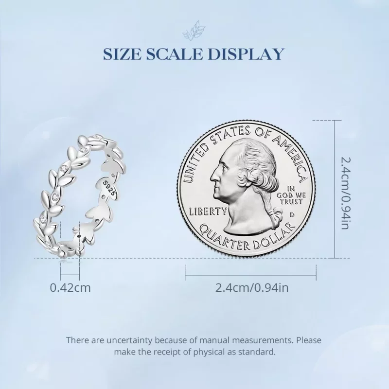 (imagen para) Anillo con estilo Pandora con forma de hoja - BSR306 - Ver 7