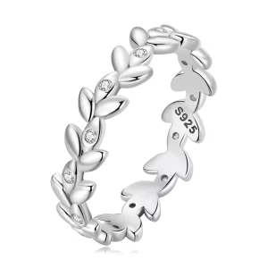 Anillo con estilo Pandora con forma de hoja - BSR306 (imagen para) Anillo con estilo Pandora con forma de hoja - BSR306