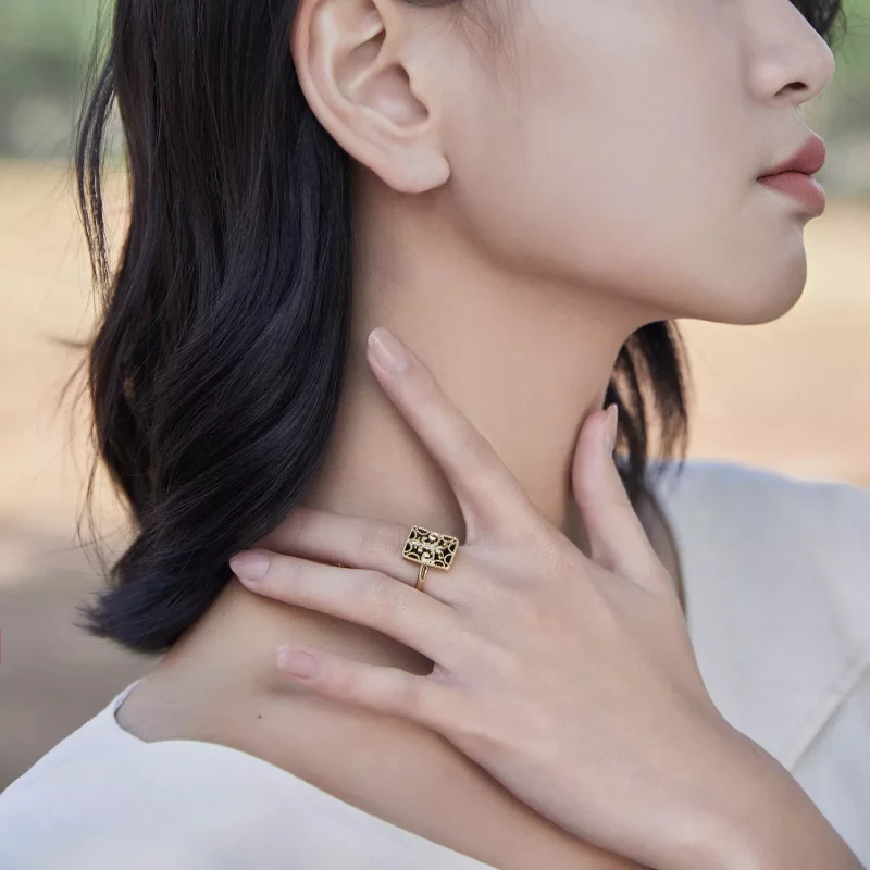 (imagen para) Anillo cuadrado estilo Pandora - BSR189 - Ver 6