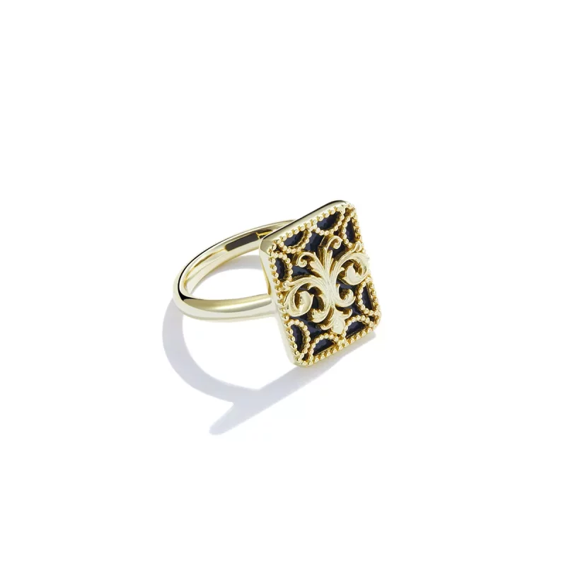 (imagen para) Anillo cuadrado estilo Pandora - BSR189 - Ver 7