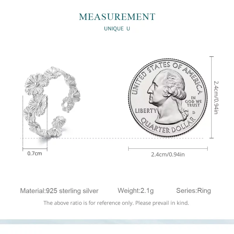 (imagen para) Anillo de banda clásico estilo Pandora con flores de margarita - BSR382 - Ver 7