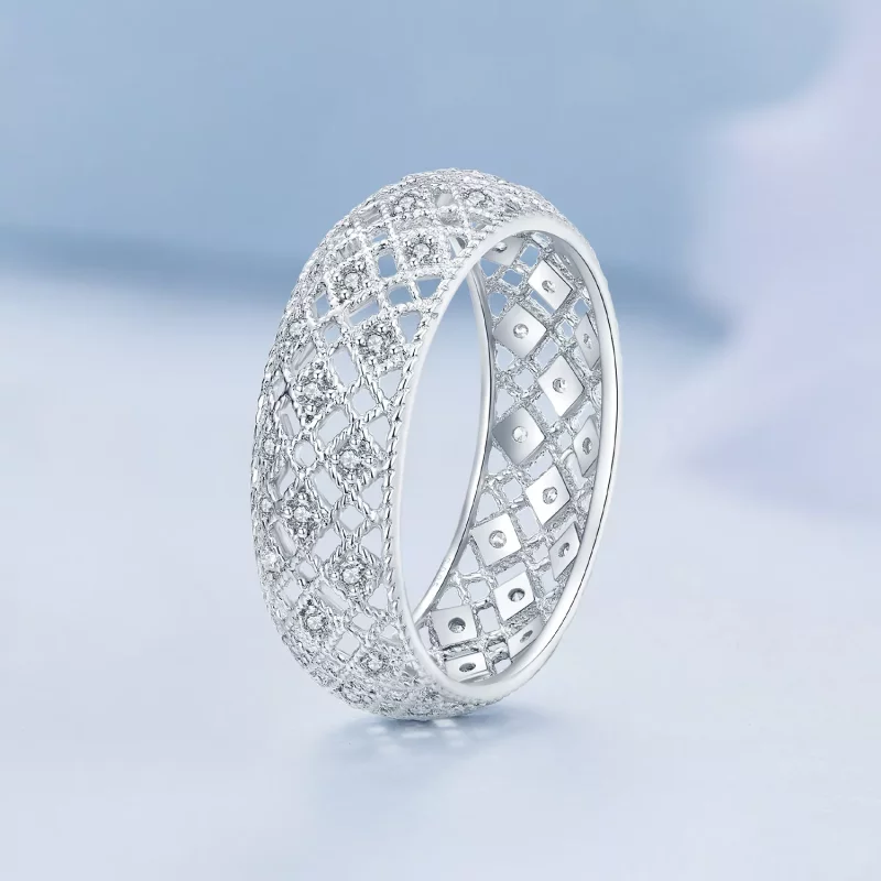 (imagen para) Anillo de banda estilo Pandora para aniversario - BSR333 - Ver 2
