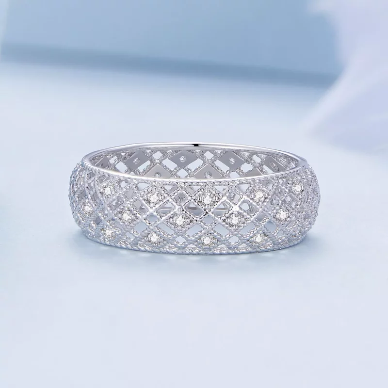 (imagen para) Anillo de banda estilo Pandora para aniversario - BSR333 - Ver 3