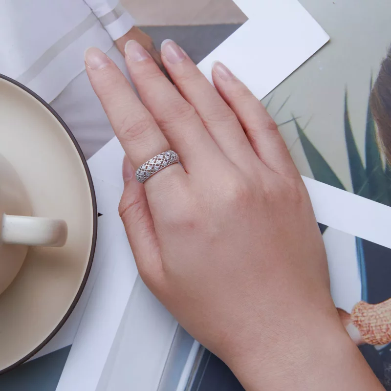 (imagen para) Anillo de banda estilo Pandora para aniversario - BSR333 - Ver 5