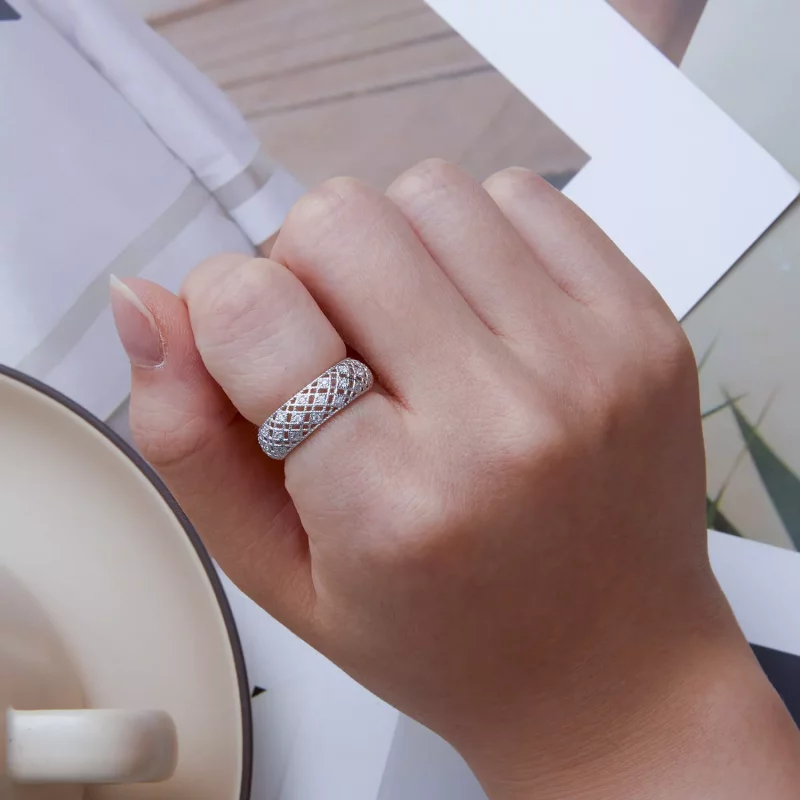 (imagen para) Anillo de banda estilo Pandora para aniversario - BSR333 - Ver 6