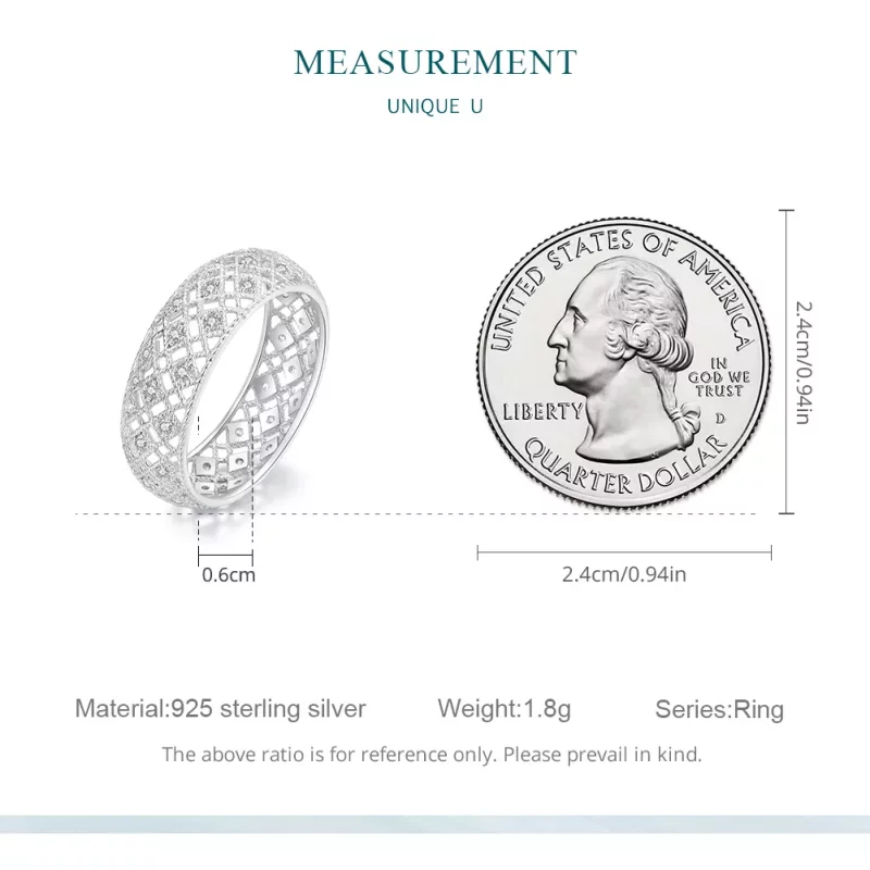 (imagen para) Anillo de banda estilo Pandora para aniversario - BSR333 - Ver 7