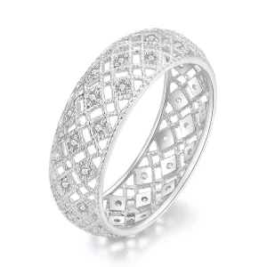 Anillo de banda estilo Pandora para aniversario - BSR333 (imagen para) Anillo de banda estilo Pandora para aniversario - BSR333