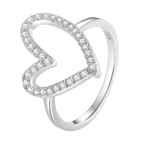 Anillo de corazón estilo Pandora hecho a mano - BSR401 (imagen para) Anillo de corazón estilo Pandora hecho a mano - BSR401