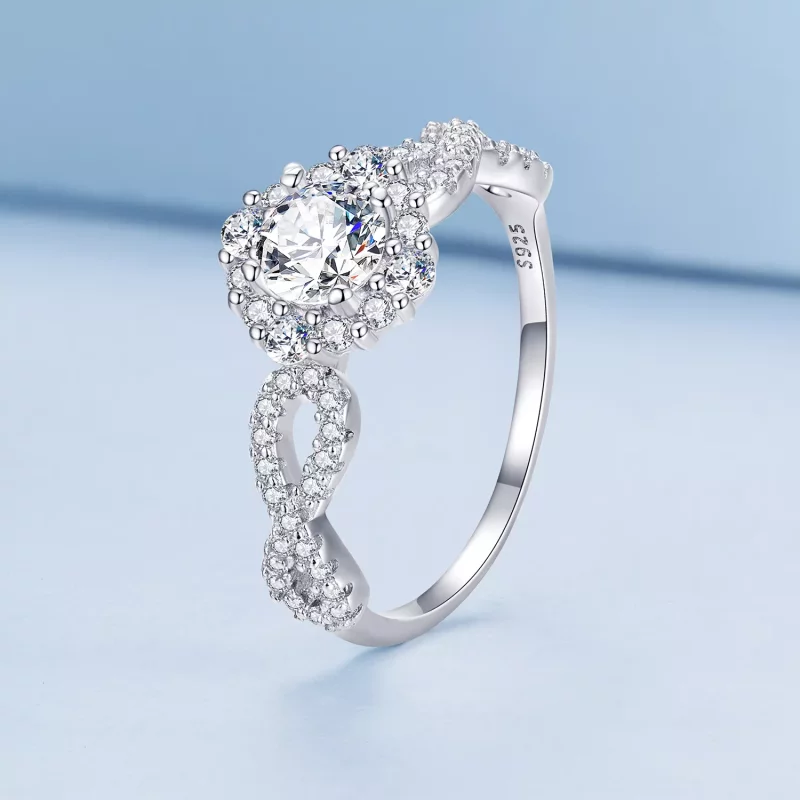 (imagen para) Anillo de Estilo Pandora Clásico Elegancia Cz Transparente - BSR352 - Ver 2