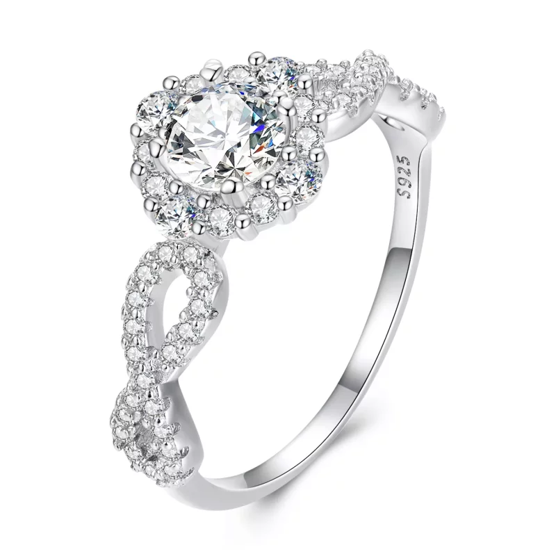 (imagen para) Anillo de Estilo Pandora Clásico Elegancia Cz Transparente - BSR352 - Ver 3
