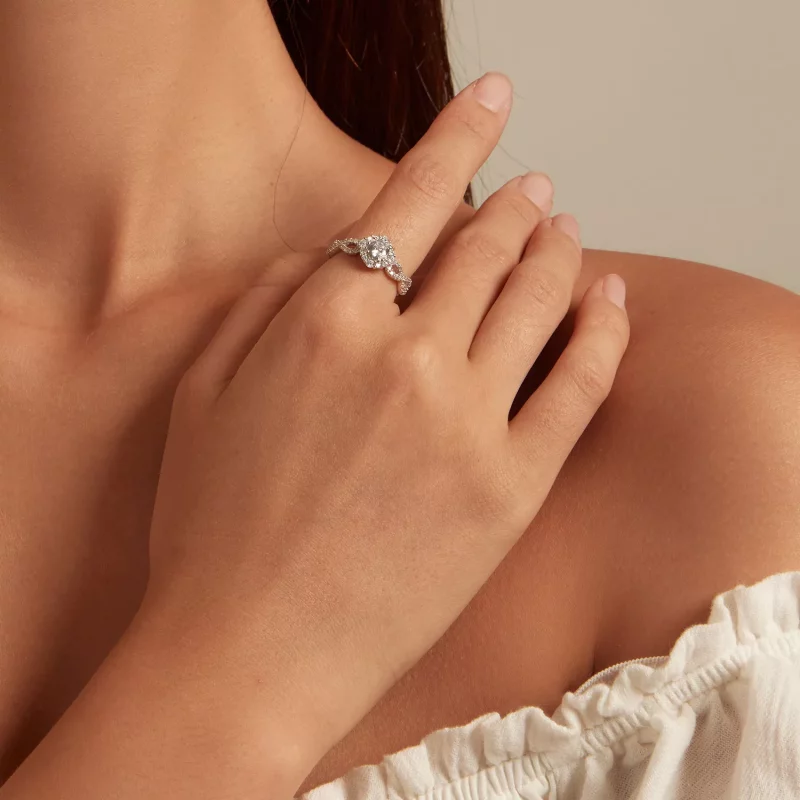 (imagen para) Anillo de Estilo Pandora Clásico Elegancia Cz Transparente - BSR352 - Ver 5