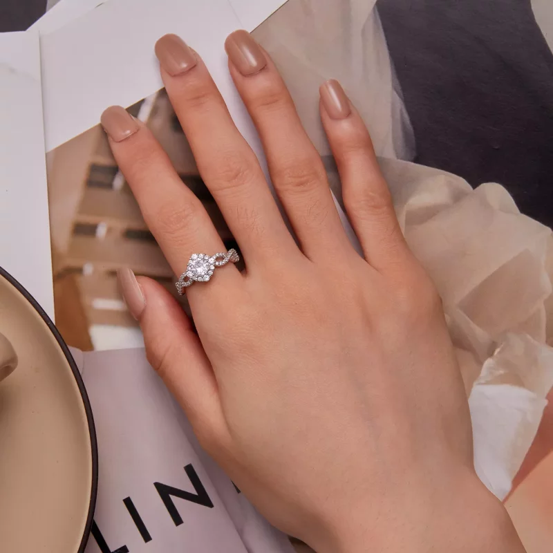 (imagen para) Anillo de Estilo Pandora Clásico Elegancia Cz Transparente - BSR352 - Ver 6
