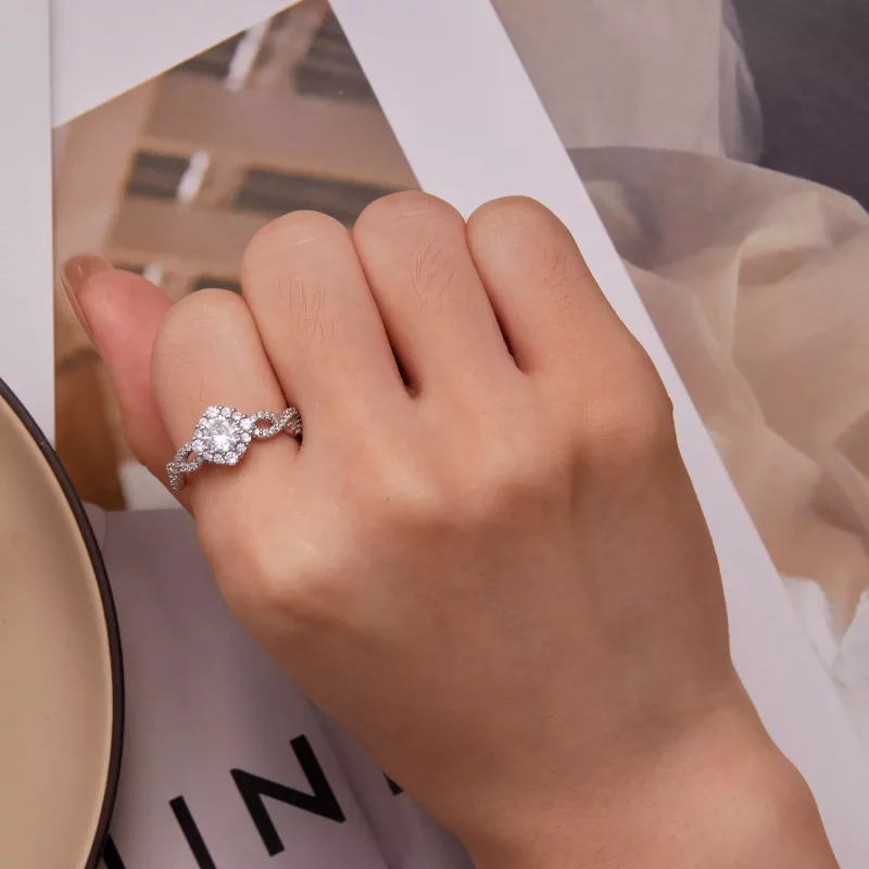 (imagen para) Anillo de Estilo Pandora Clásico Elegancia Cz Transparente - BSR352 - Ver 7