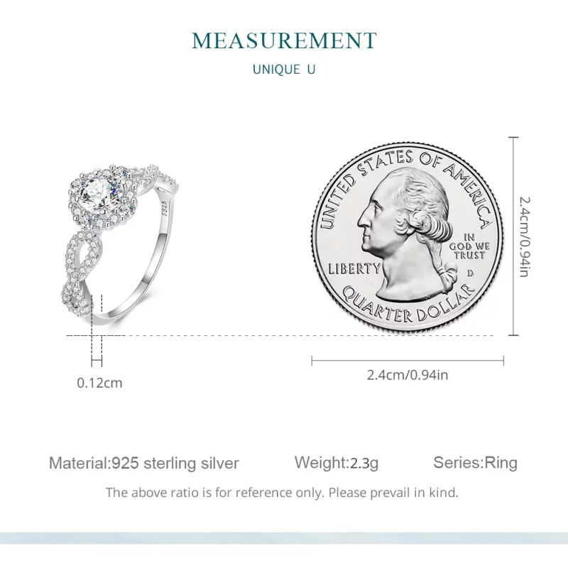 (imagen para) Anillo de Estilo Pandora Clásico Elegancia Cz Transparente - BSR352 - Ver 8
