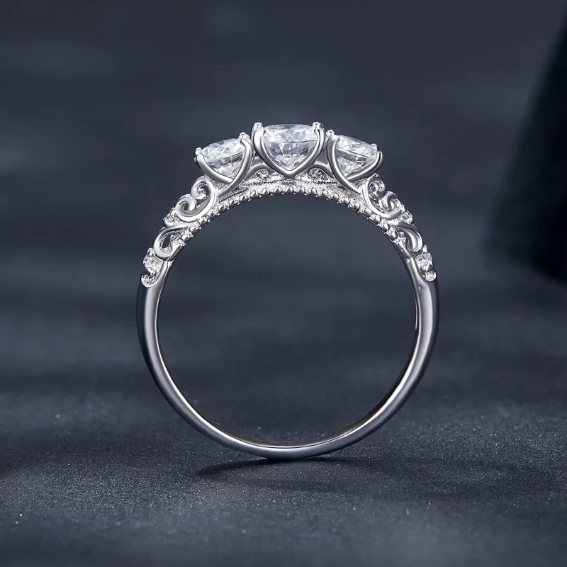 (imagen para) Anillo de estilo Pandora con 3 piedras - MSR009 - Ver 4