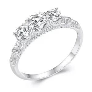 (imagen para) Anillo de estilo Pandora con 3 piedras - MSR009