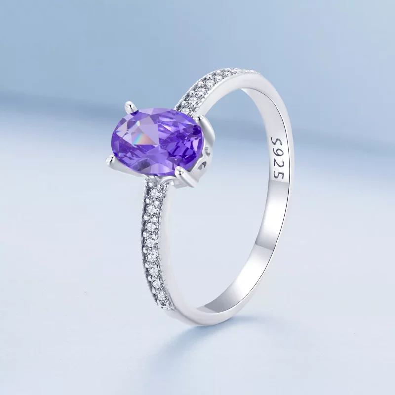 (imagen para) Anillo de estilo Pandora con Amatista - BSR460-VT - Ver 2