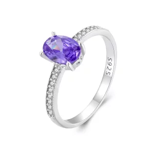 Anillo de estilo Pandora con Amatista - BSR460-VT (imagen para) Anillo de estilo Pandora con Amatista - BSR460-VT