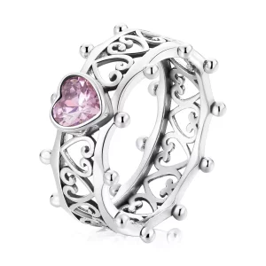 (imagen para) Anillo de estilo Pandora con corazón brillante - SCR788