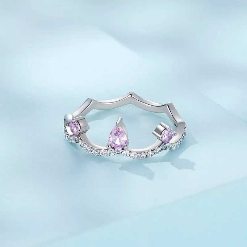 (imagen para) Anillo de estilo Pandora con corona de plata - SCR888 - Ver 3