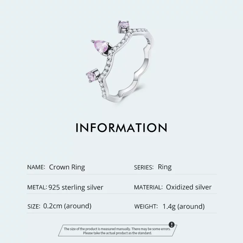(imagen para) Anillo de estilo Pandora con corona de plata - SCR888 - Ver 4