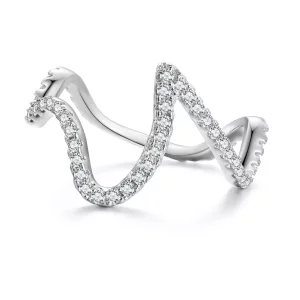 (imagen para) Anillo de estilo Pandora con diseño en zigzag - BSR314
