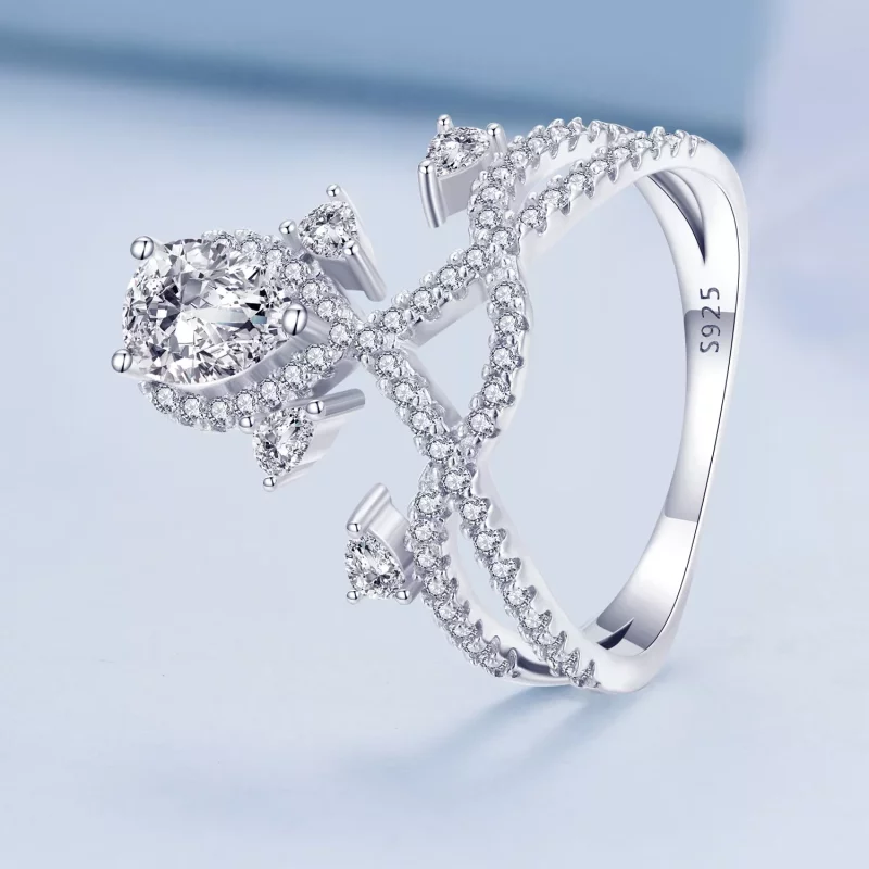 (imagen para) Anillo de estilo Pandora con forma de tiara - BSR368 - Ver 2